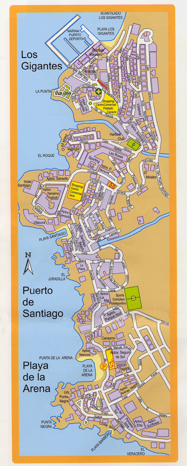 Generalizar Arriesgado Barra oblicua Puerto Santiago Maps and Brochures