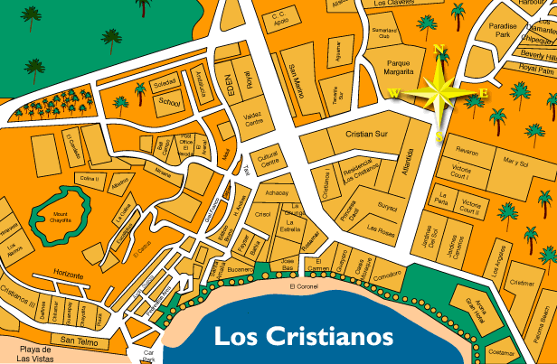 Los Cristianos street map